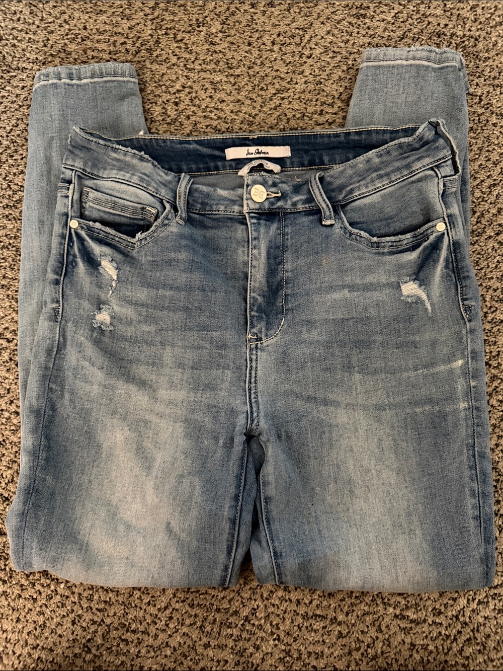 Sam Edelman Women's Light Blue Distressed Skinny Jeans